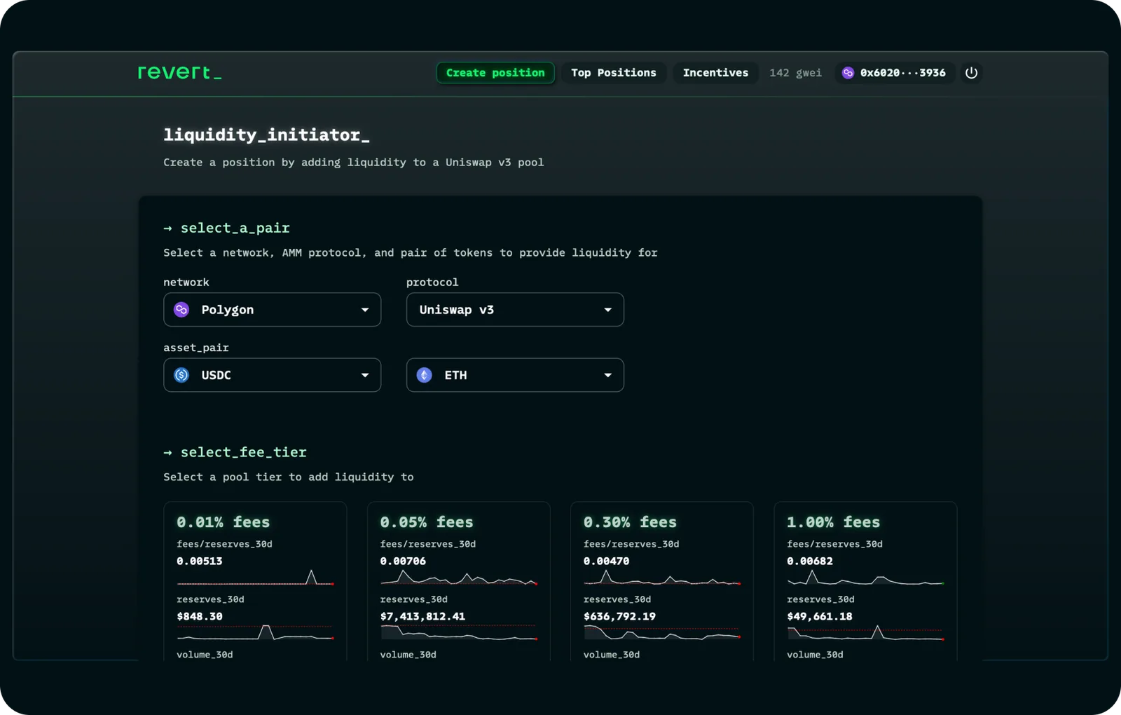 revert liquidity initiator