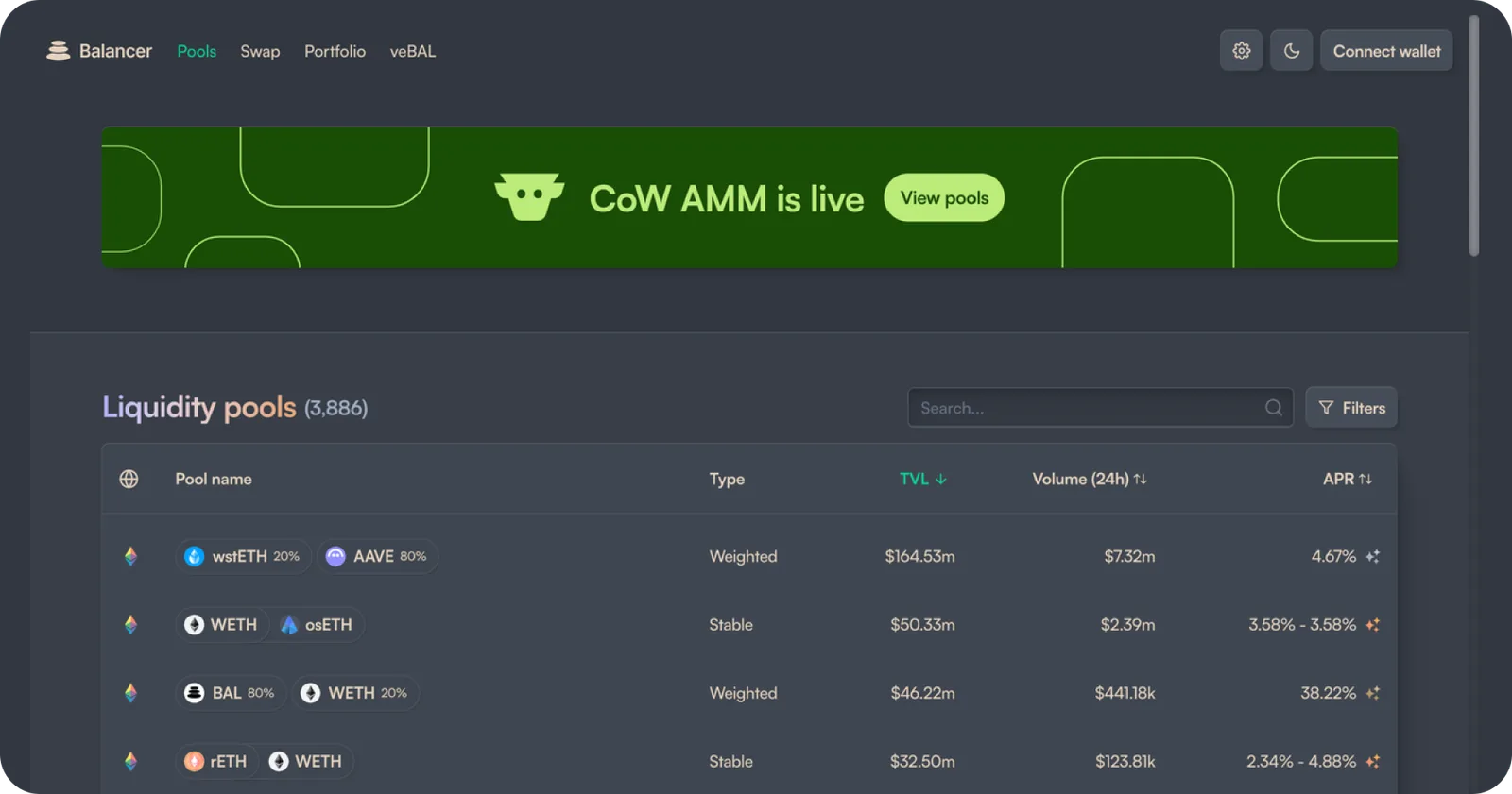 balancer amm liquidity pools