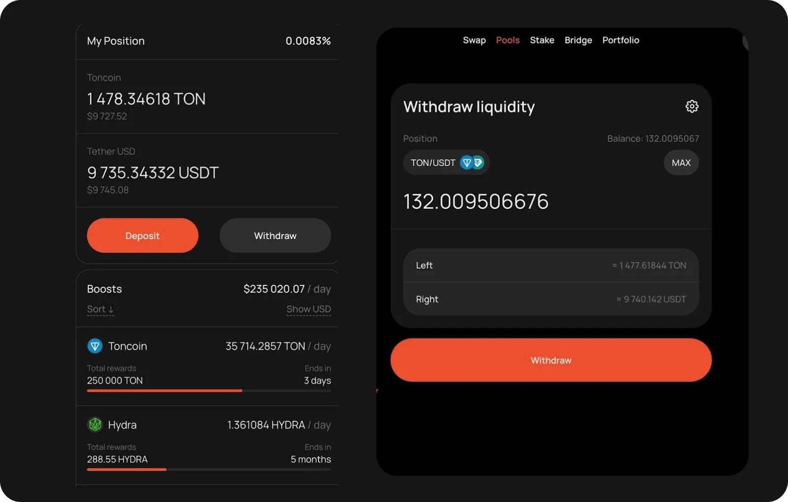 dedust liquidity