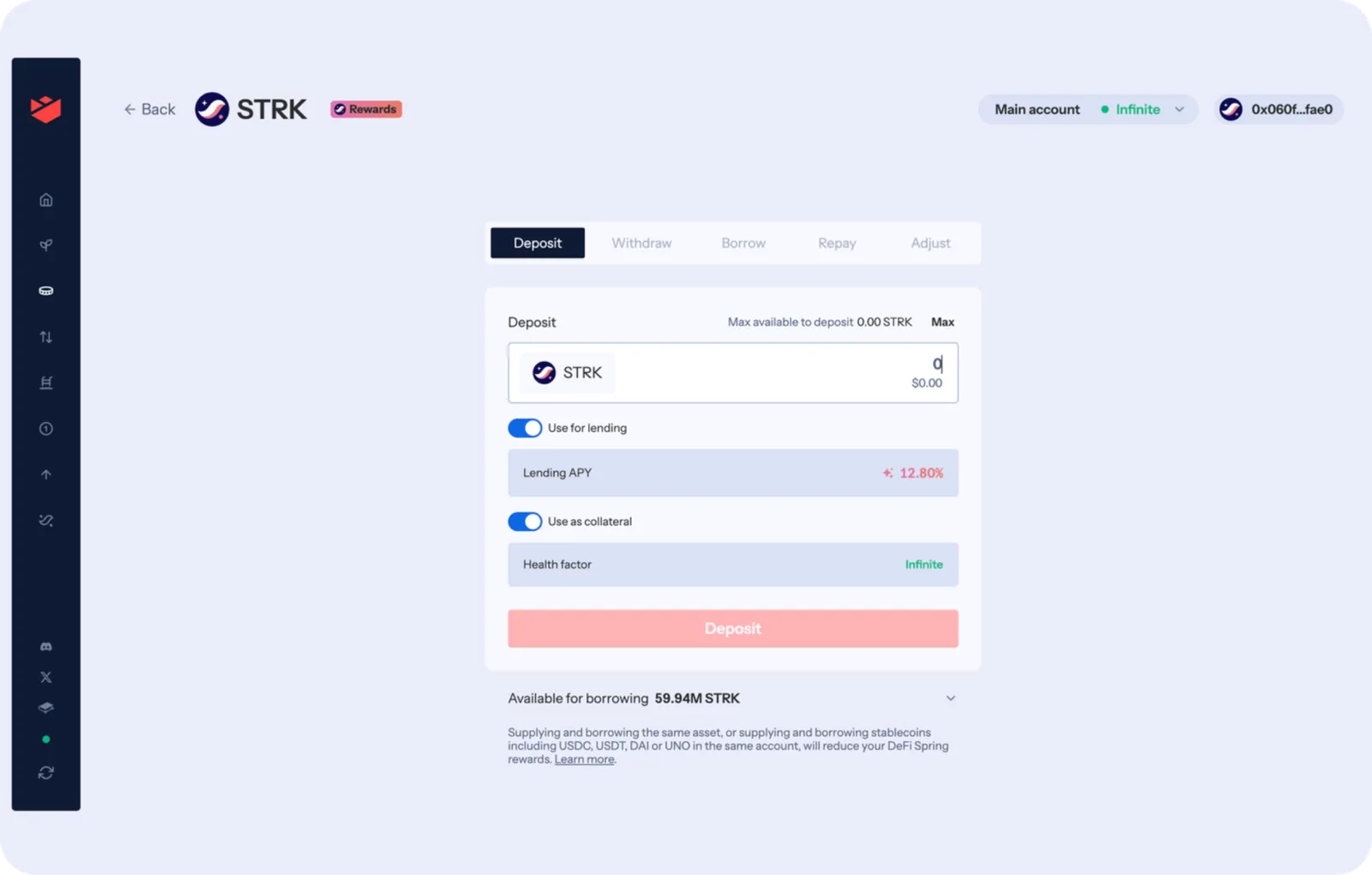 deposit strk on nostra