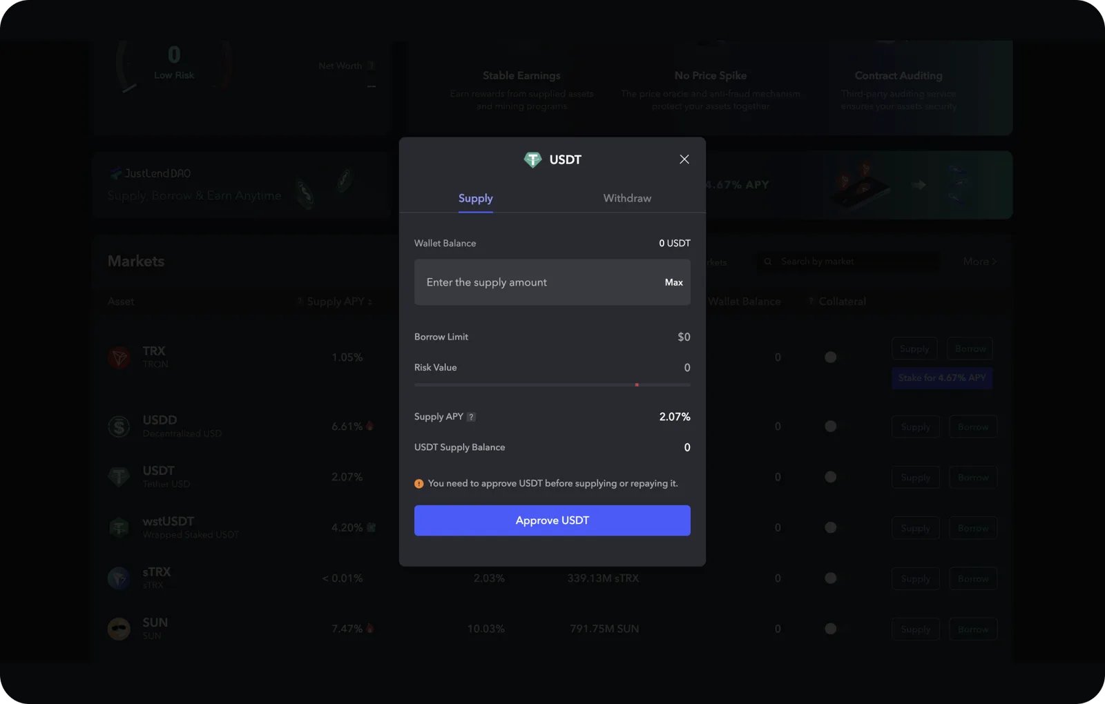 justlend usdt