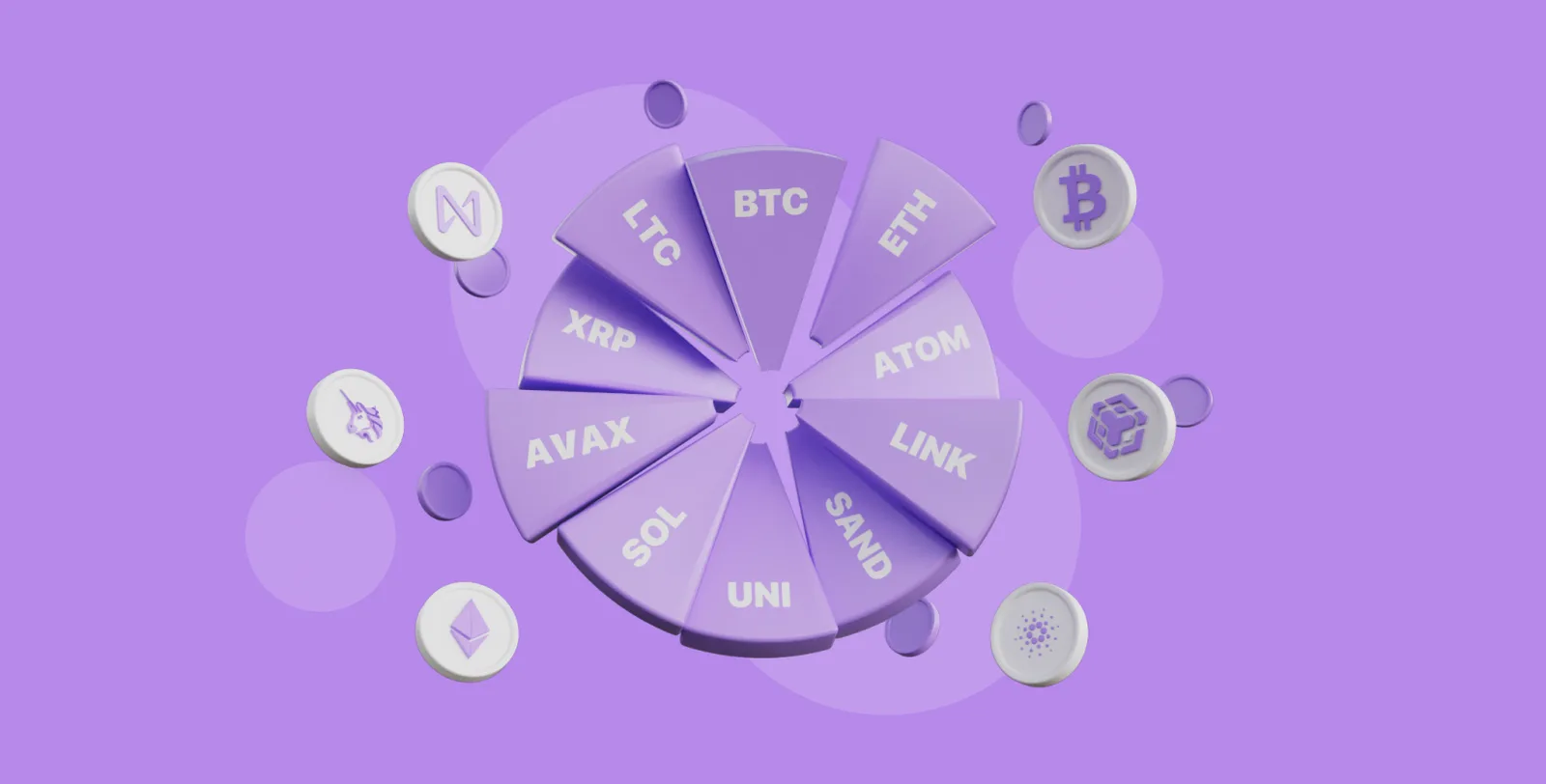 diversified crypto portfolio piechart logo